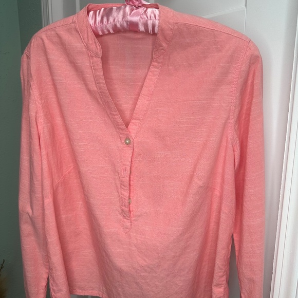 Riders by Lee Tops - Riders by Lee quarter sleeve button up women’s small coral lightweight casual